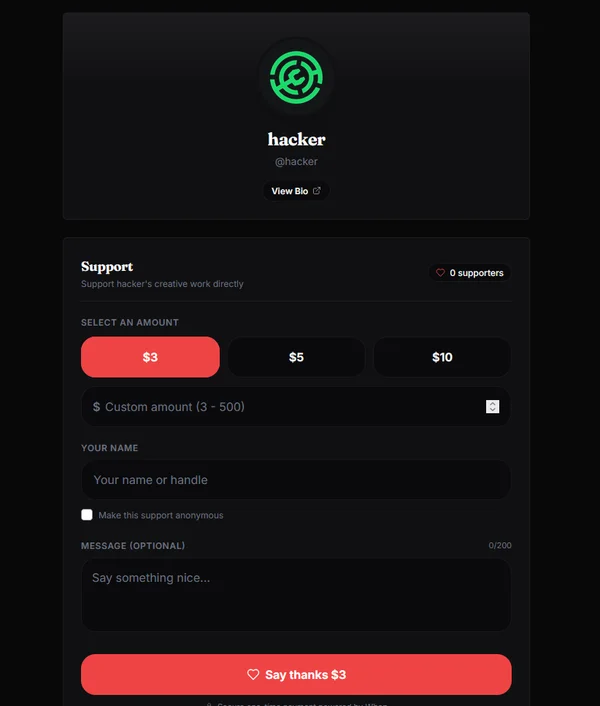 Dark Theme Support Page Preset